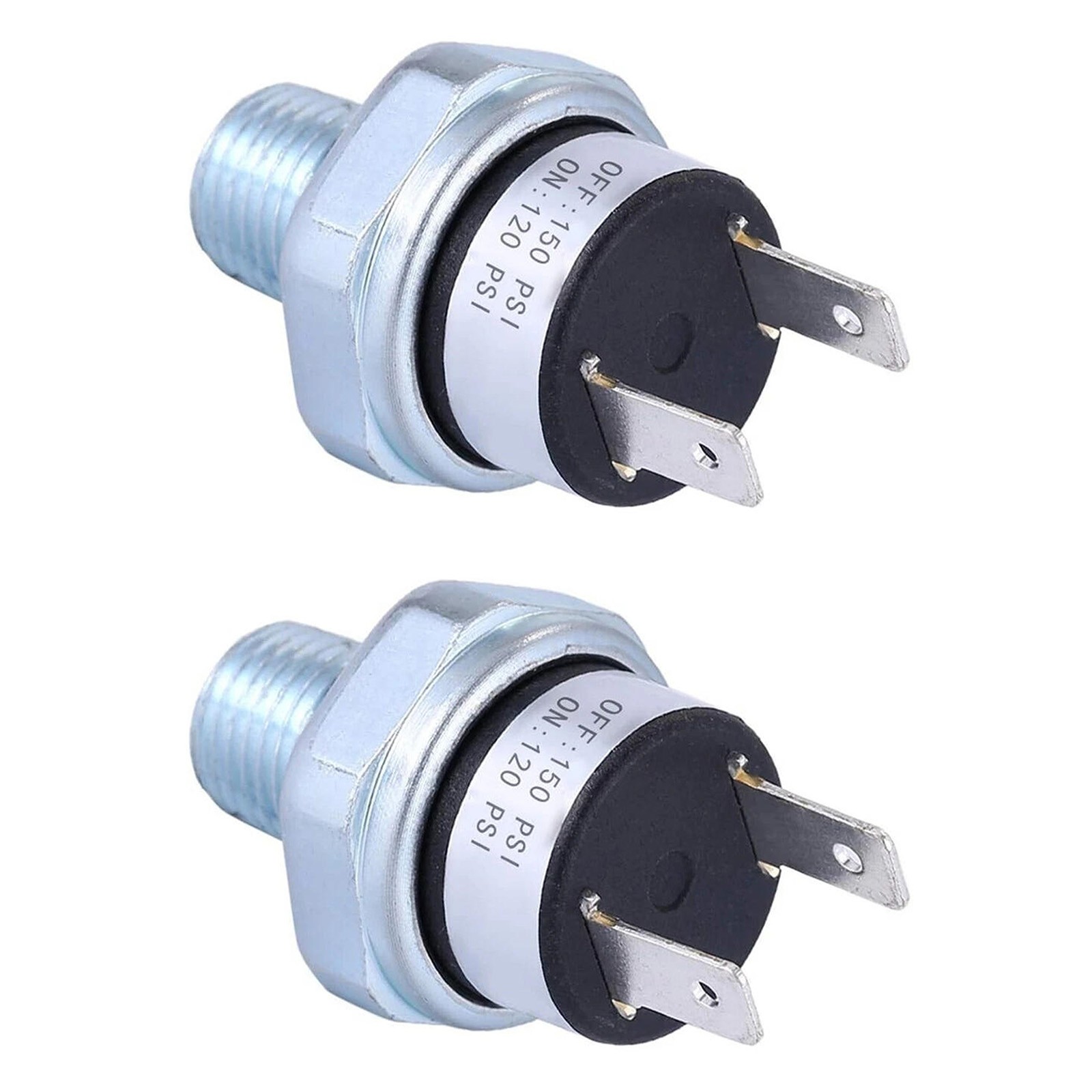 2Pcs Pressure Switch 120-150 PSI For Air Tank Unit 1/4"-18 NPT Replacement Part