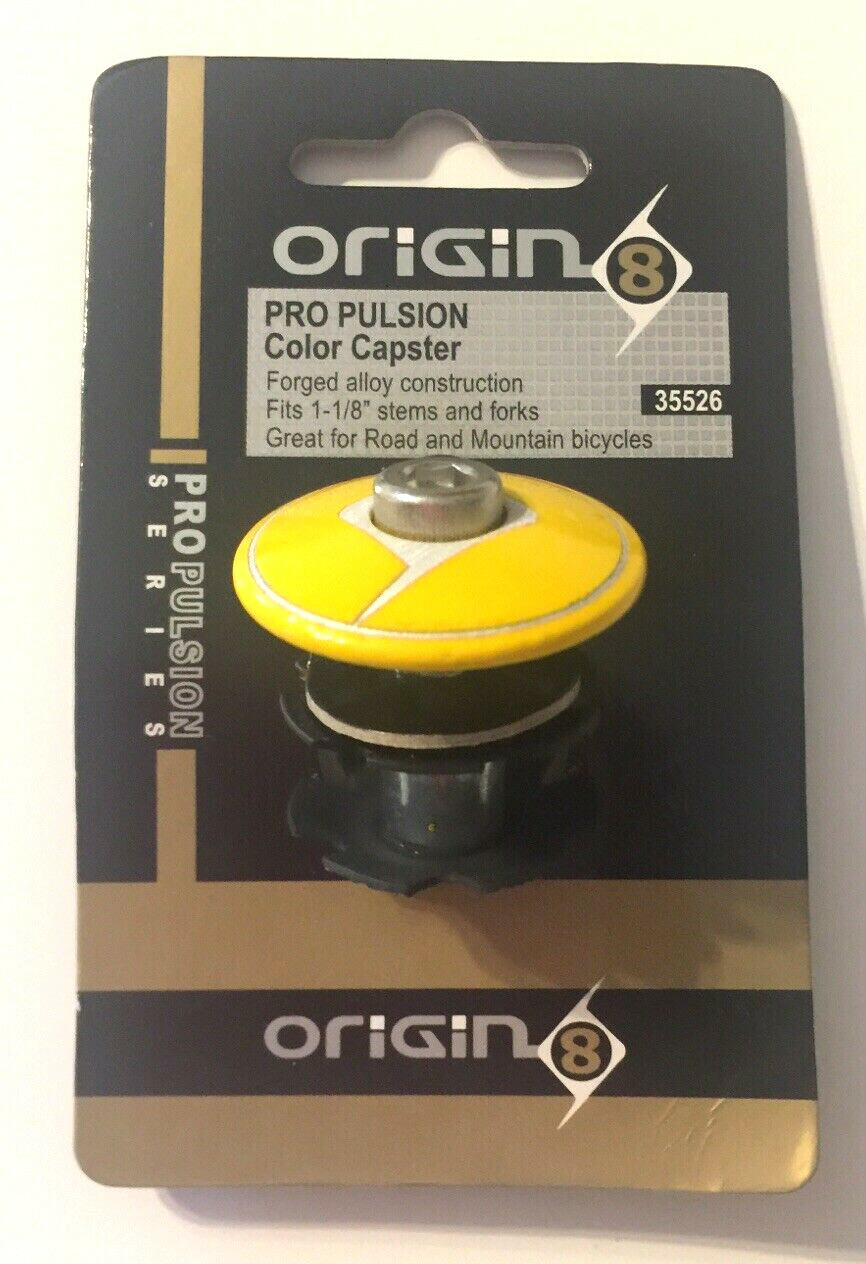 Origin8 yellow headset cap and star nut mounting bolt  1-1/8" alloy