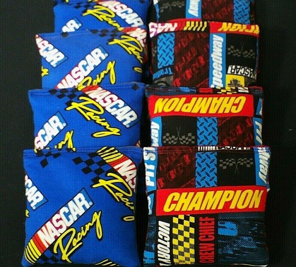 NASCAR RACING Cornhole Bags Checkered Flag Baggo Toss 8 ACA Beanbags