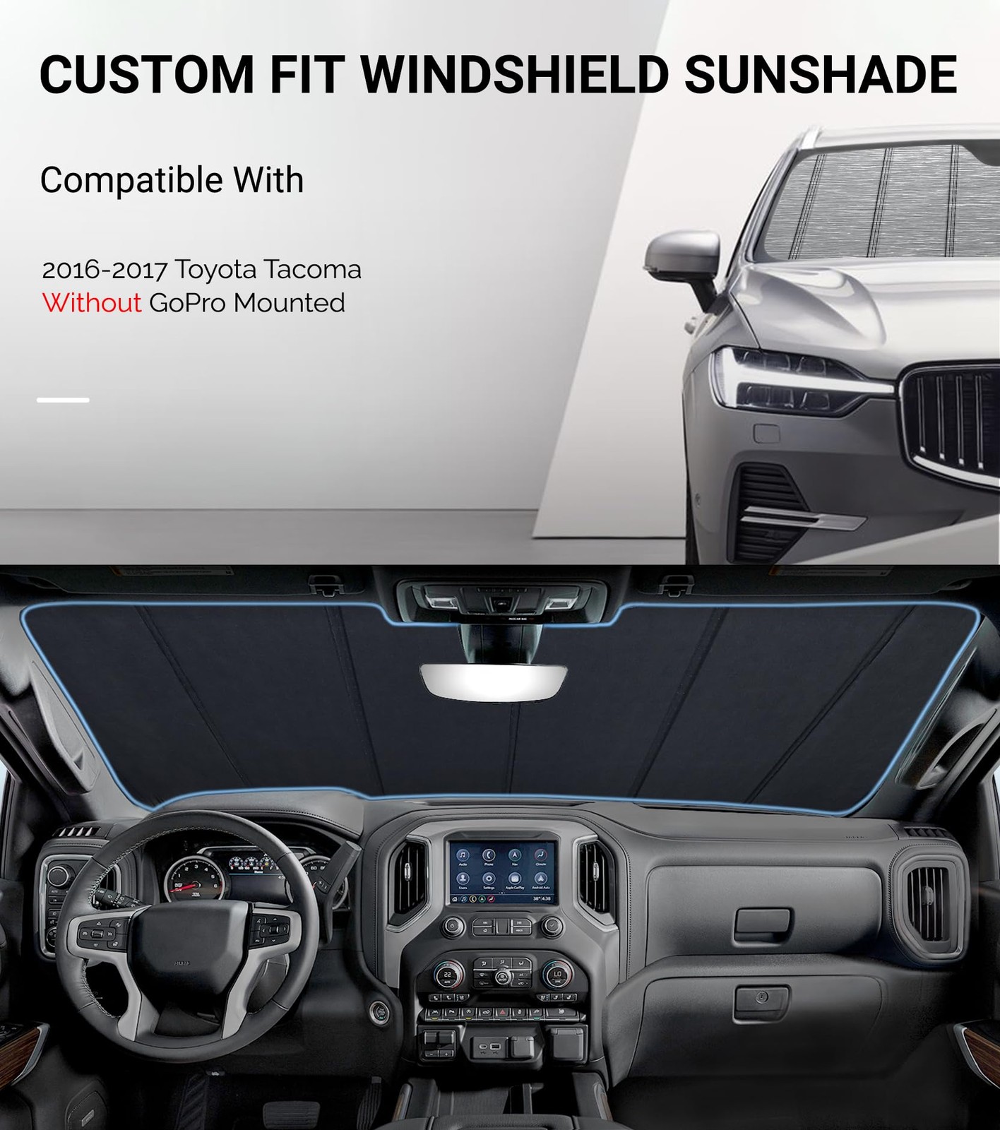 Custom Windshield Sunshade for 20162017 Toyota Tacoma Front Window Protection