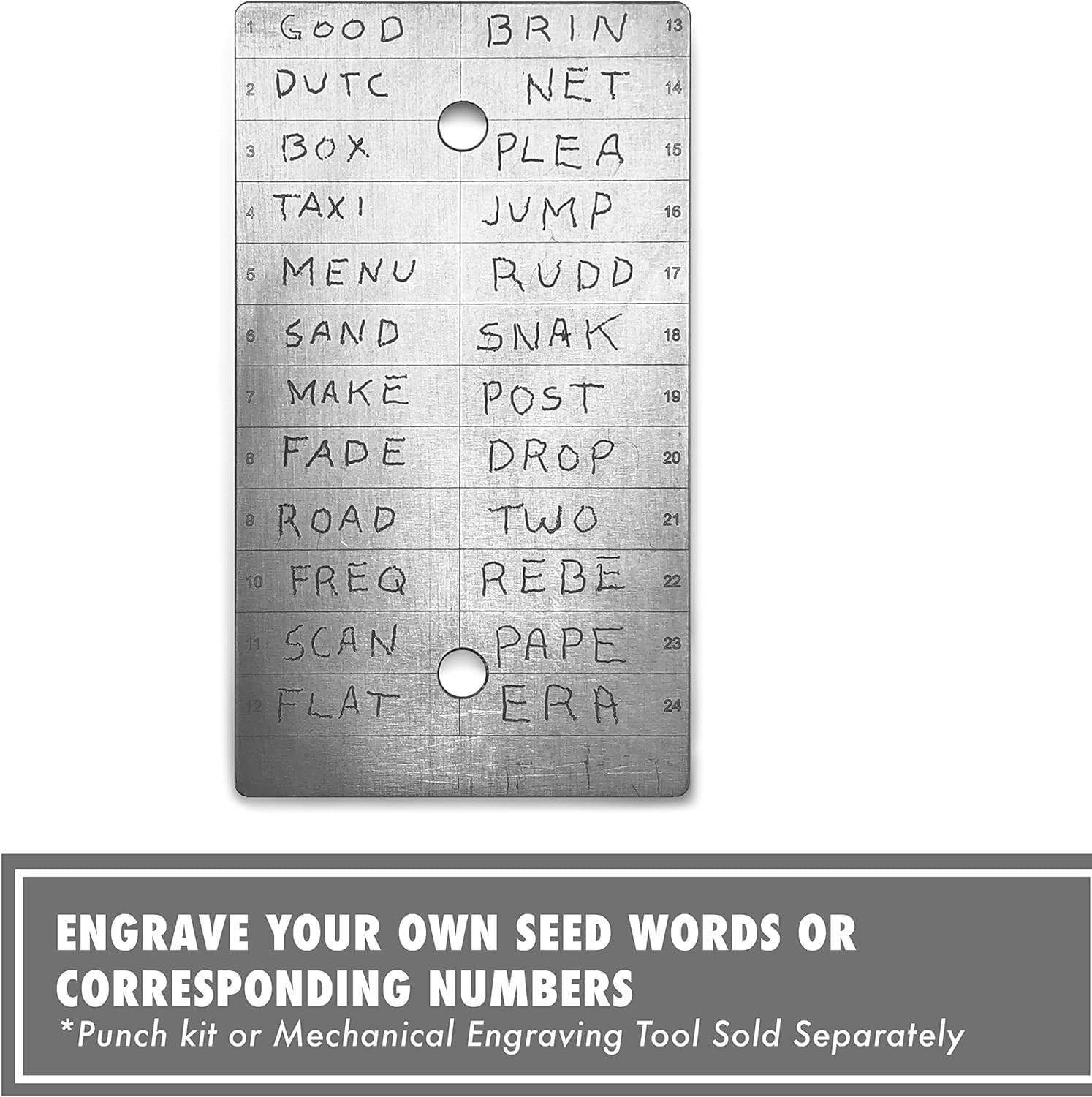 Advanced Titanium Crypto Seed Plate - Ideal for Bitcoin & Ethereum Safekeeping