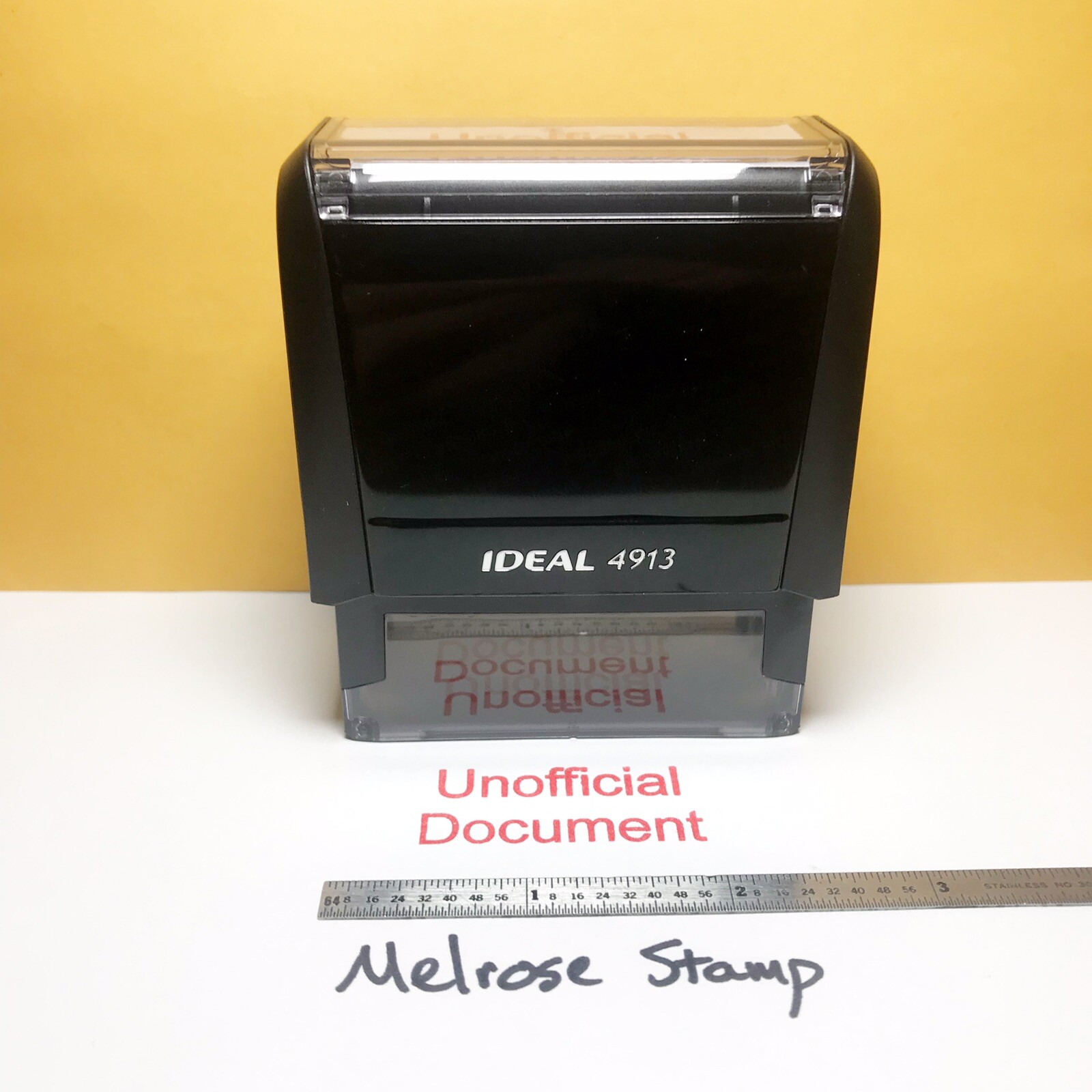 Unofficial Document Rubber Stamp Red Ink Self Inking Ideal 4913