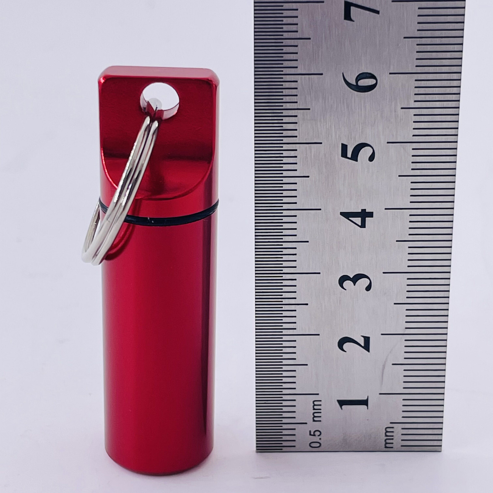 5pcs Waterproof Mini Pill Box Case Holder Container Metal Capsule Tool Keychain