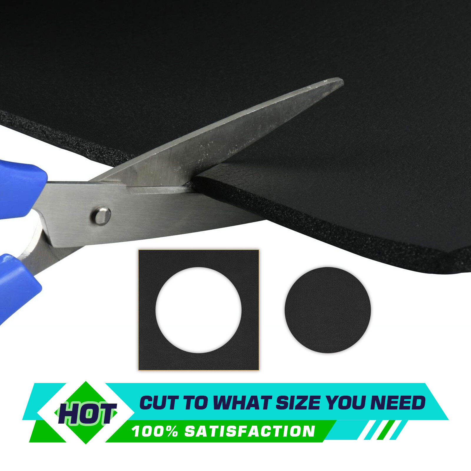 4pcs 12"x8.2" Foam Sheet Self Adhesive Rubber Padding Neoprene Sponge Rubber Mat