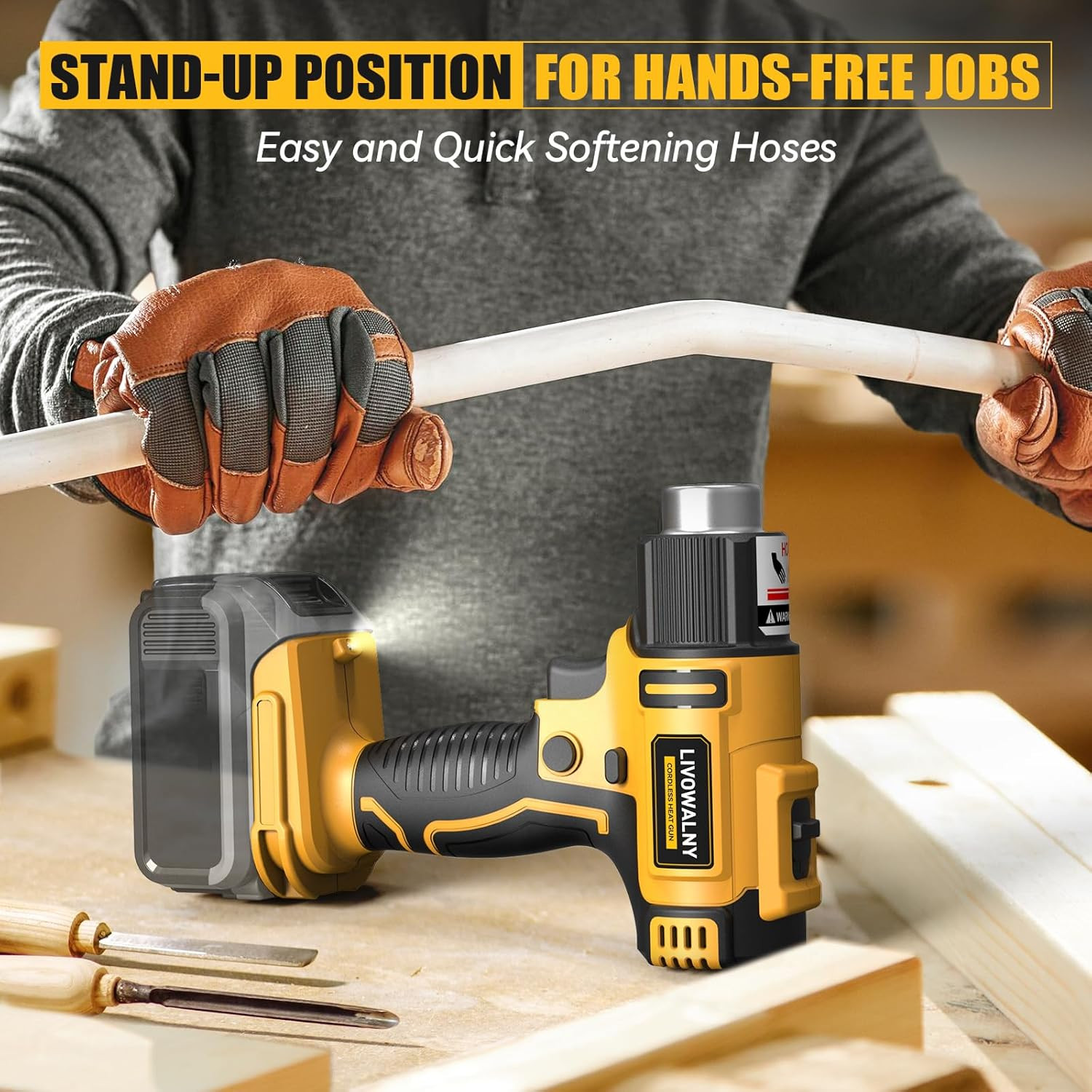 Cordless Heat Gun Compatible with Dewalt 20V Battery (No Battery), 350W Fast Hea