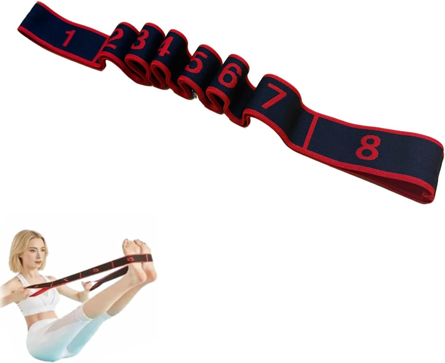 Fitness Resistance Band for Stretching and Yoga, Number Stretch Resistance