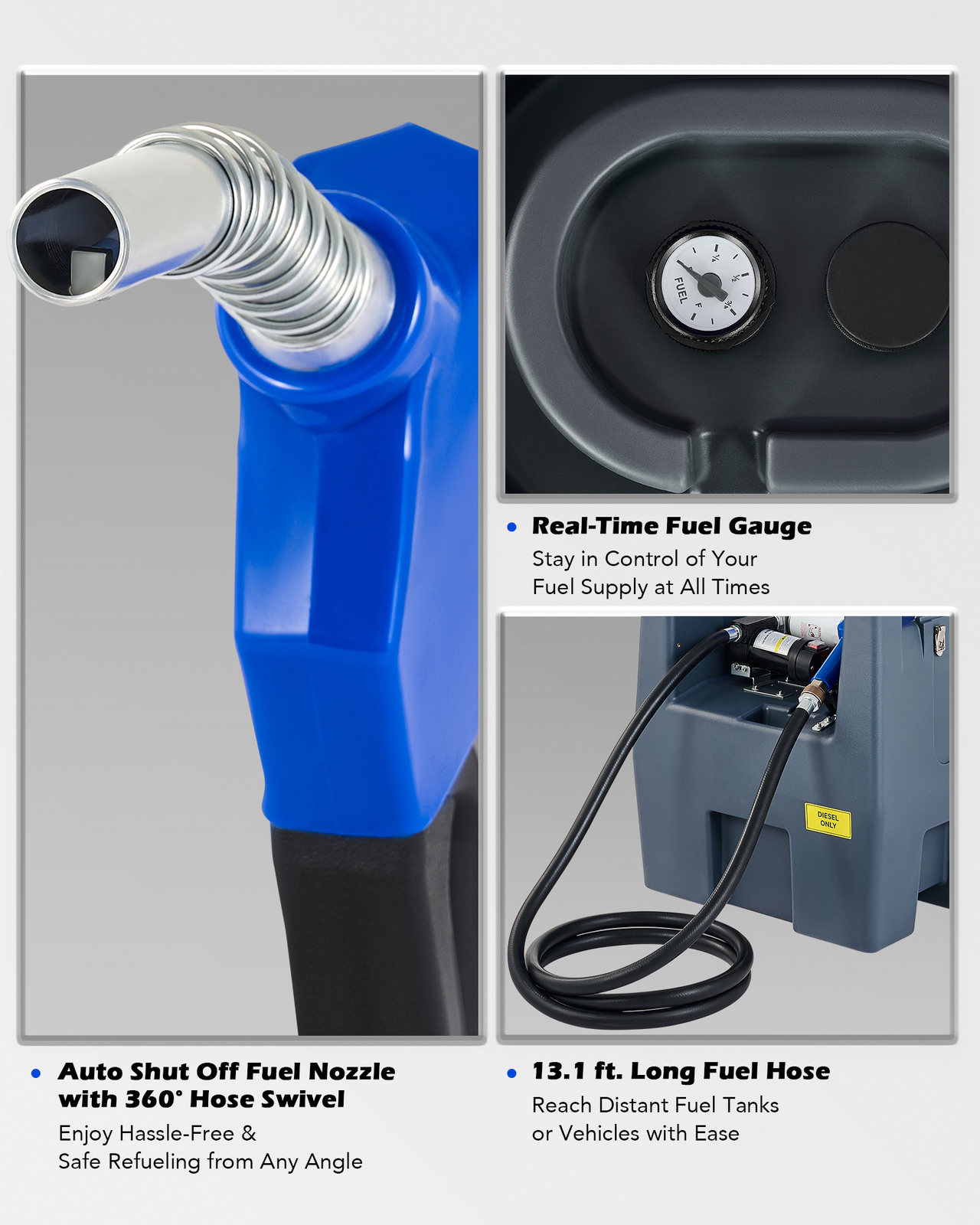 OMT 58 gal Portable Diesel Tank w 12V Transfer Pump for Easy Fuel Transportation