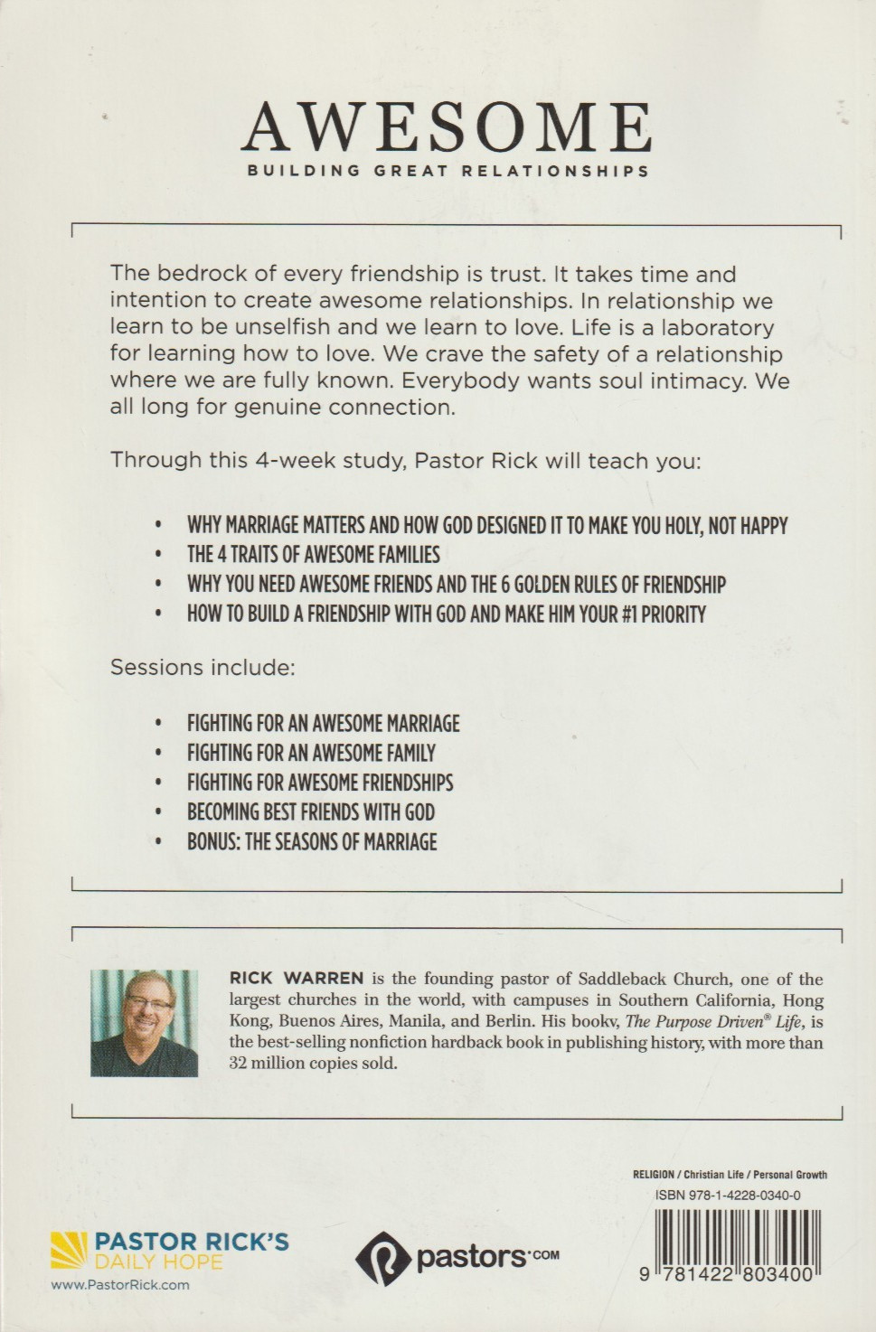 Rick Warren Awesome Building Great Relationships DVD Small Group 4, Plus guide