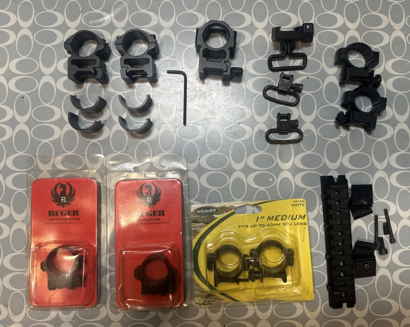 Vintage Lot 13 Rifle Scope Mount Rings Gun Parts Picatinny Ruger Weaver Misc