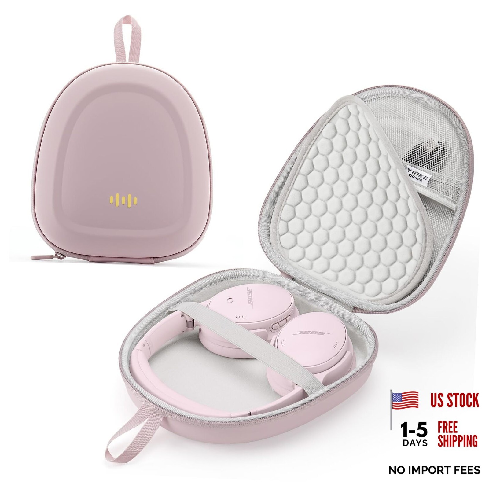 Headphone Hard Case Replacement for Bose QuietComfort Ultra QC45 QC35 QC25 Pink