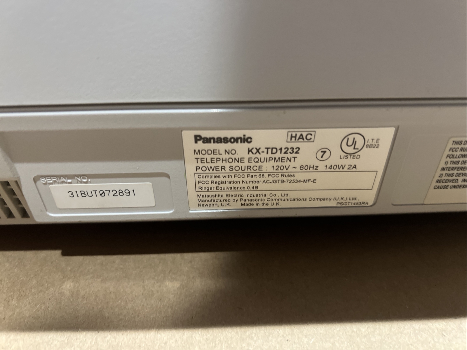 Panasonic KX-TD1232 RLS 7 8x16 KSU System *Refurbished* #2