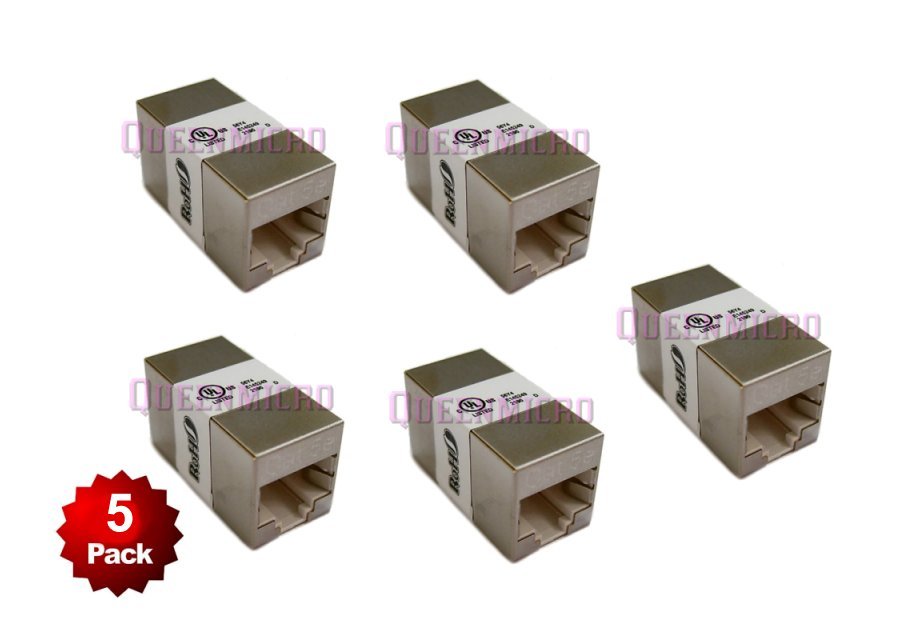 5x Cat5e RJ45 Female to Female Ethernet Shielded Coupler Straight Cable Extender
