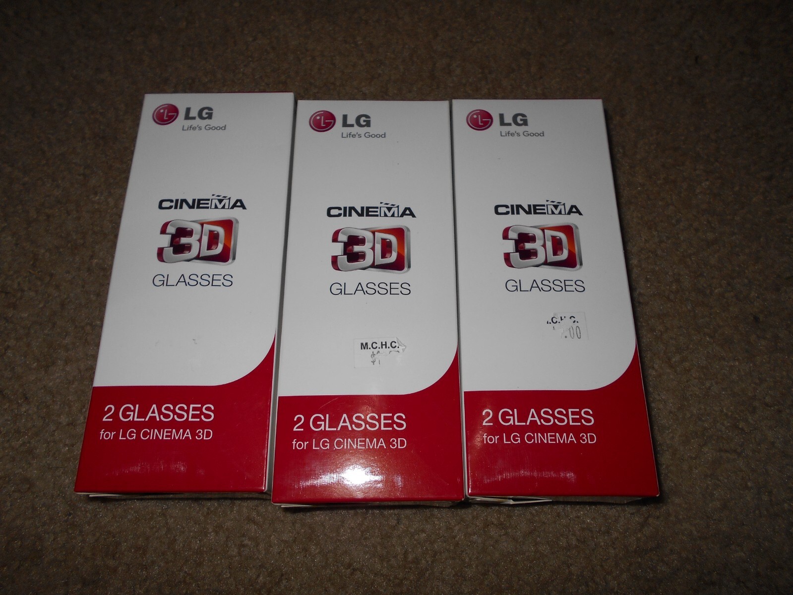 NEW 3 Boxes (6 Glasses) Real 3D LG 3D Glasses Cinema Movie TV Glasses AG-F310