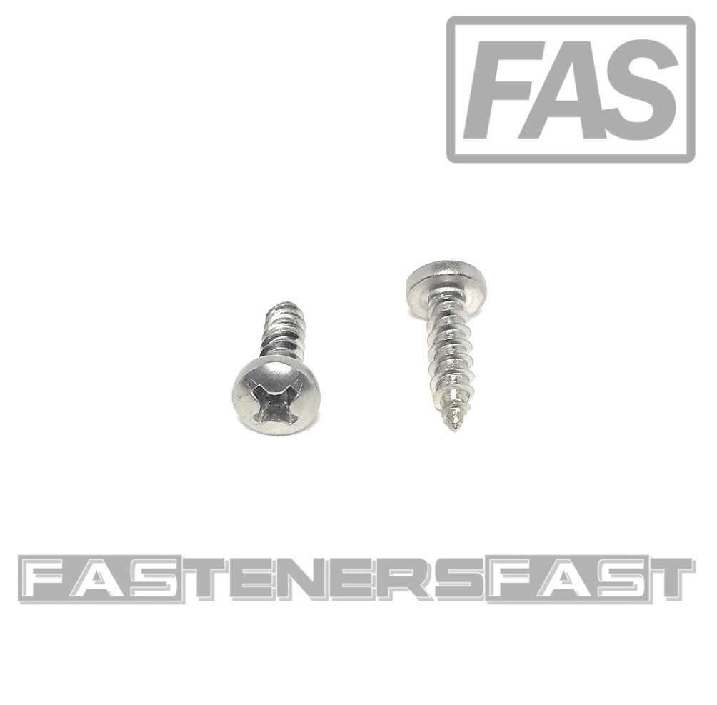 (100) #6 x 1/2 Stainless Steel Phillips Pan Head Sheet Metal Screws Type A