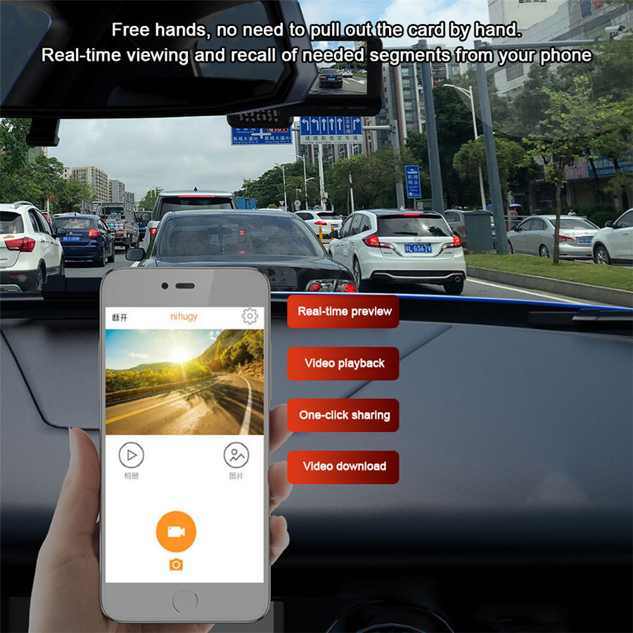 Car Front Windshield DVR Dash Camera Loop Recording ADAS 170° Wide Angle Dashcam