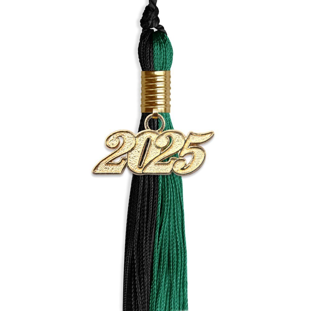 Endea Graduation Emerald Green/Black Tassel With Gold Date Drop