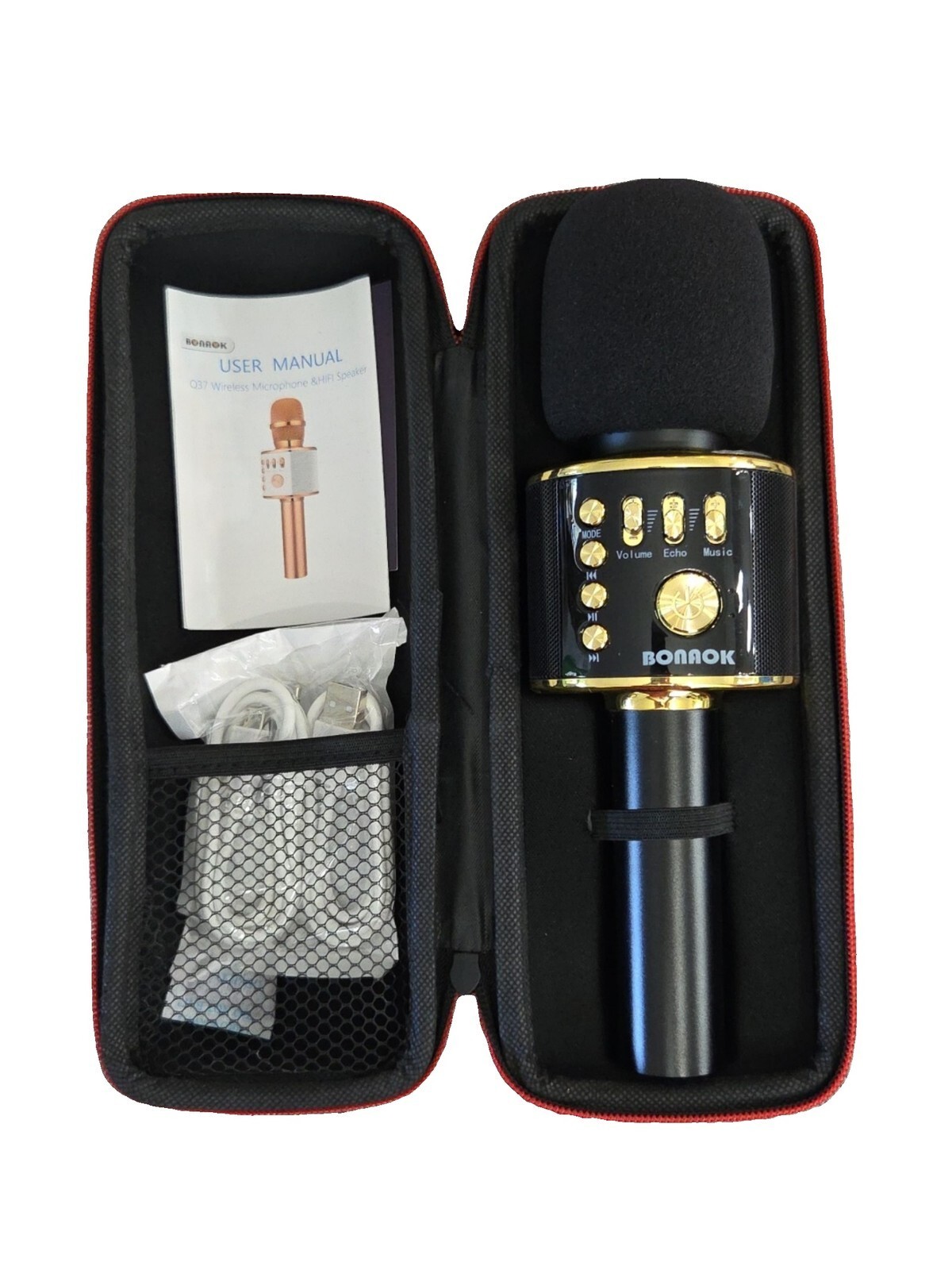 Bonrok Wireless Bluetooth Karaoke Microphone with Carrying Case
