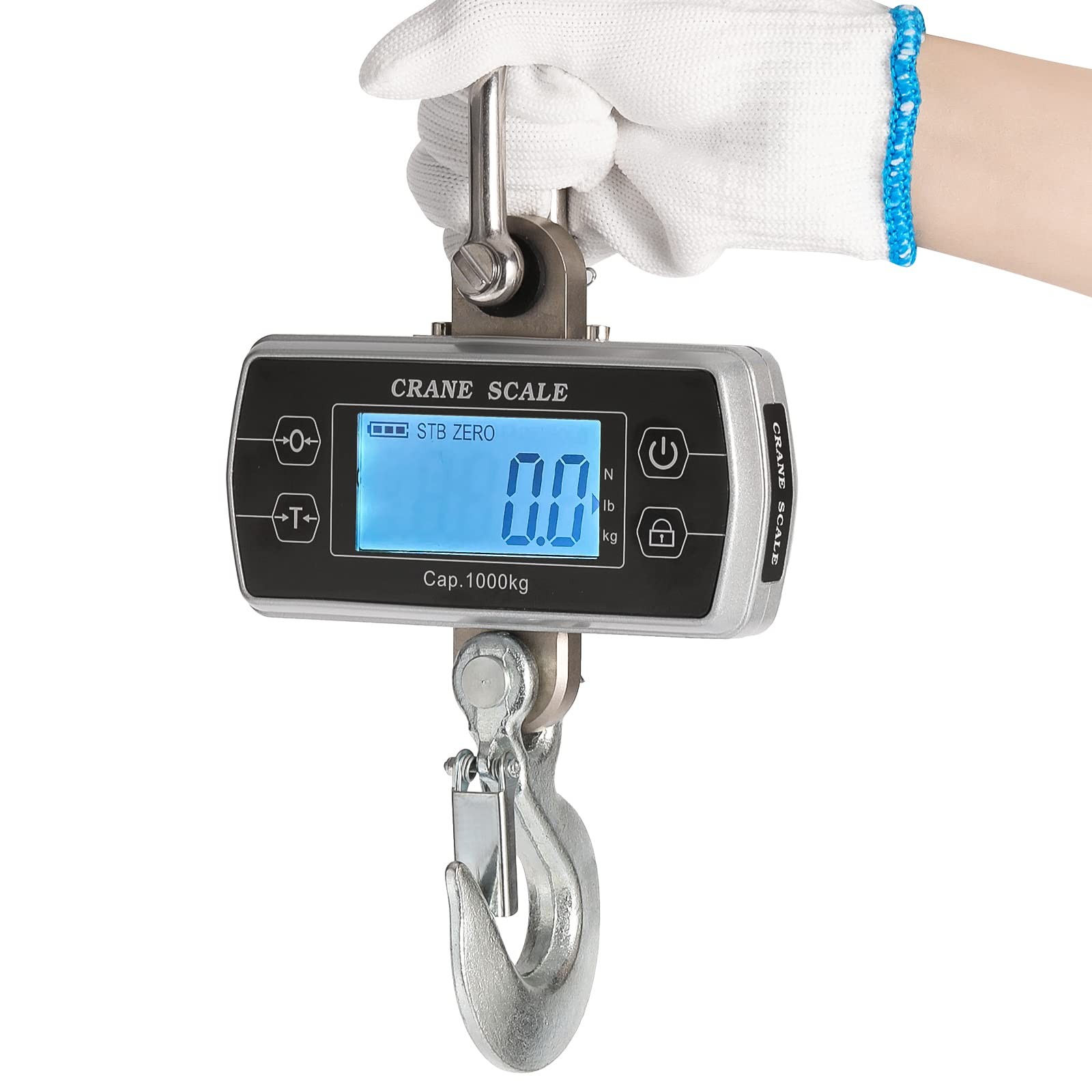 Digital Crane Scale 2200lb/1000kg Industrial Hanging Heavy Duty Hoist Scale