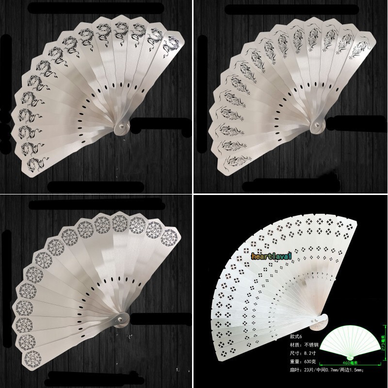 Stainless Steel Men's Folding Fan Chinese Style Tai Chi Kung Fu Fan 1PC Gifts