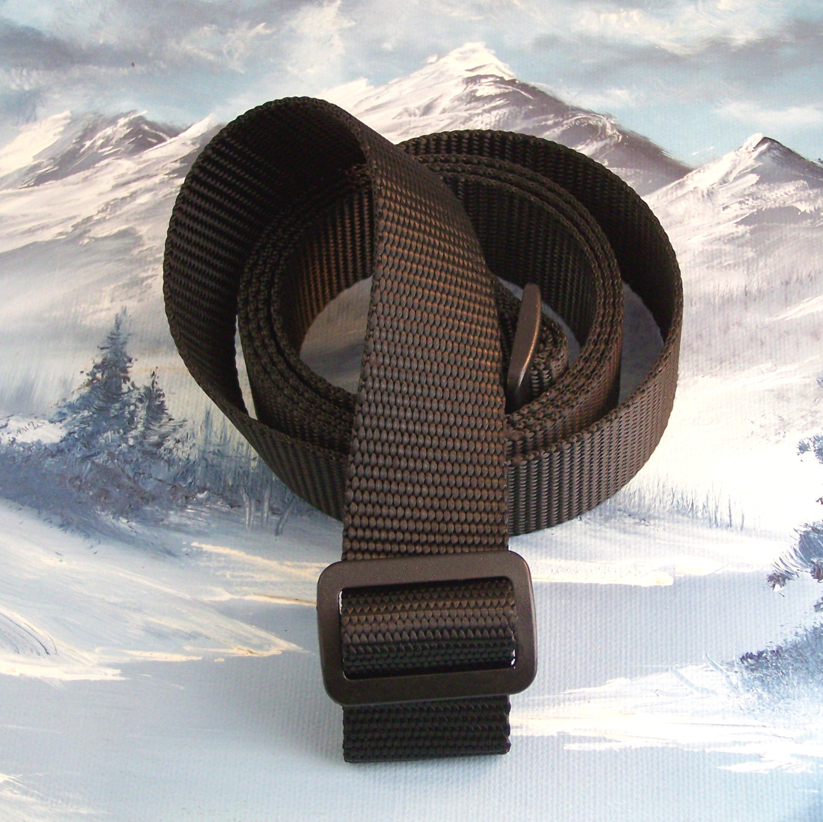 RIFLE SLING ~ 1 1/4" BLACK HEAVY DUTY NYLON ~ 1.25"  x 62"