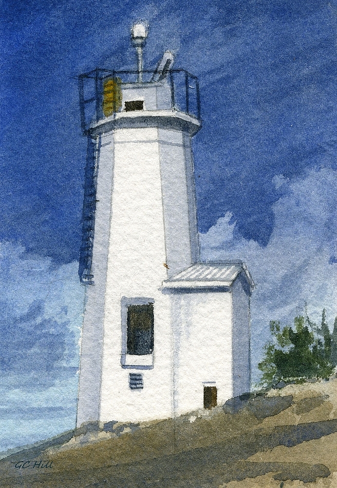 Dofflemyer Point Lighthouse Boston Harbor Olympia, WA. Watercolor Notecards