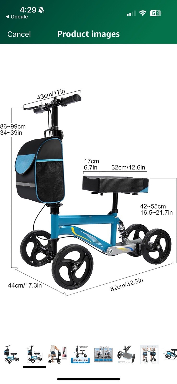 ZDMZR Knee Scooter for Broken Foot