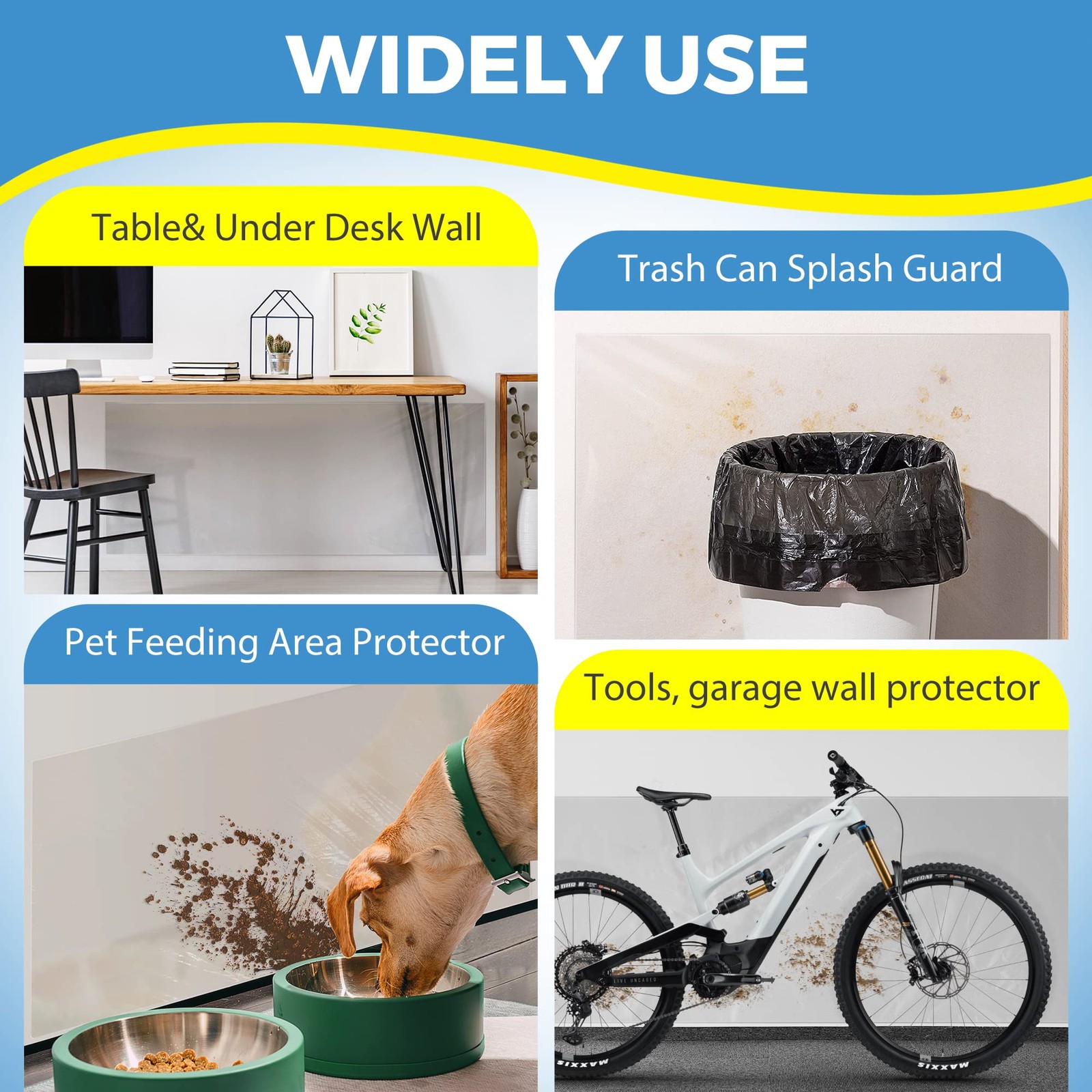 Clear Wall Protector, Non Adhesive Static Cling Removable Contact Paper, Plastic