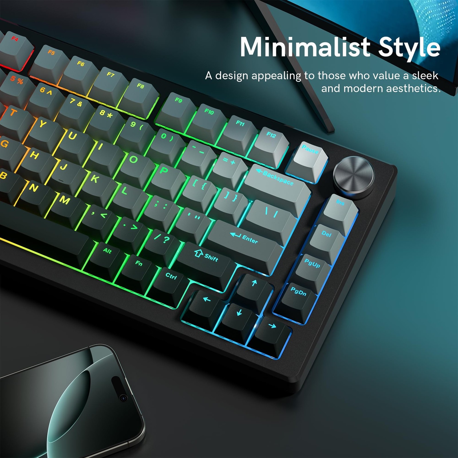 PBT Key caps, Double Shot Shine Through Custom Keycaps, Gradient Keycaps Cher...