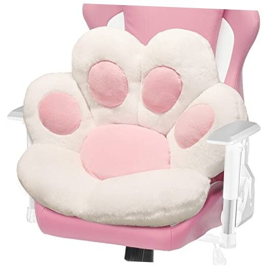 Cat Paw Cushion Comfy Plush Chair Cushions for Office Computer White 80*70cm