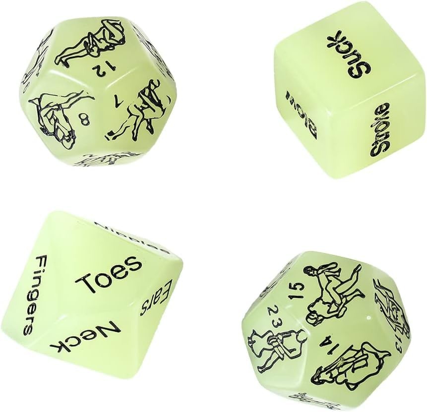 Glowing Sex Dice for Adults  4 PCS Fun Games With Positions for Couples, Love...