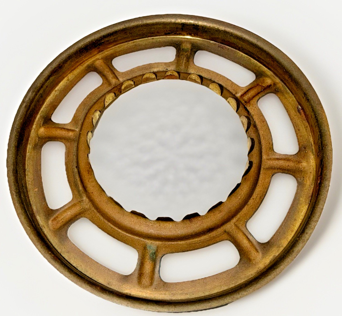 Unusual Brass Shade Holder for Oil Lamp 2 3/4" Fitter with 1 1/2" Center Opening
