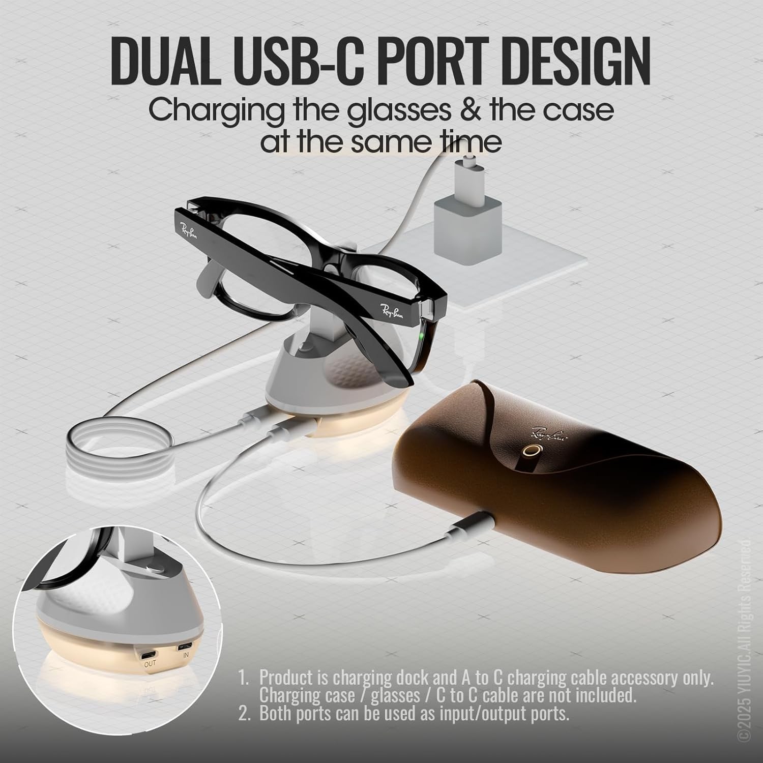 Ray-Ban Meta Charging Dock with RGB Ambient Light & Smart Protection Technology