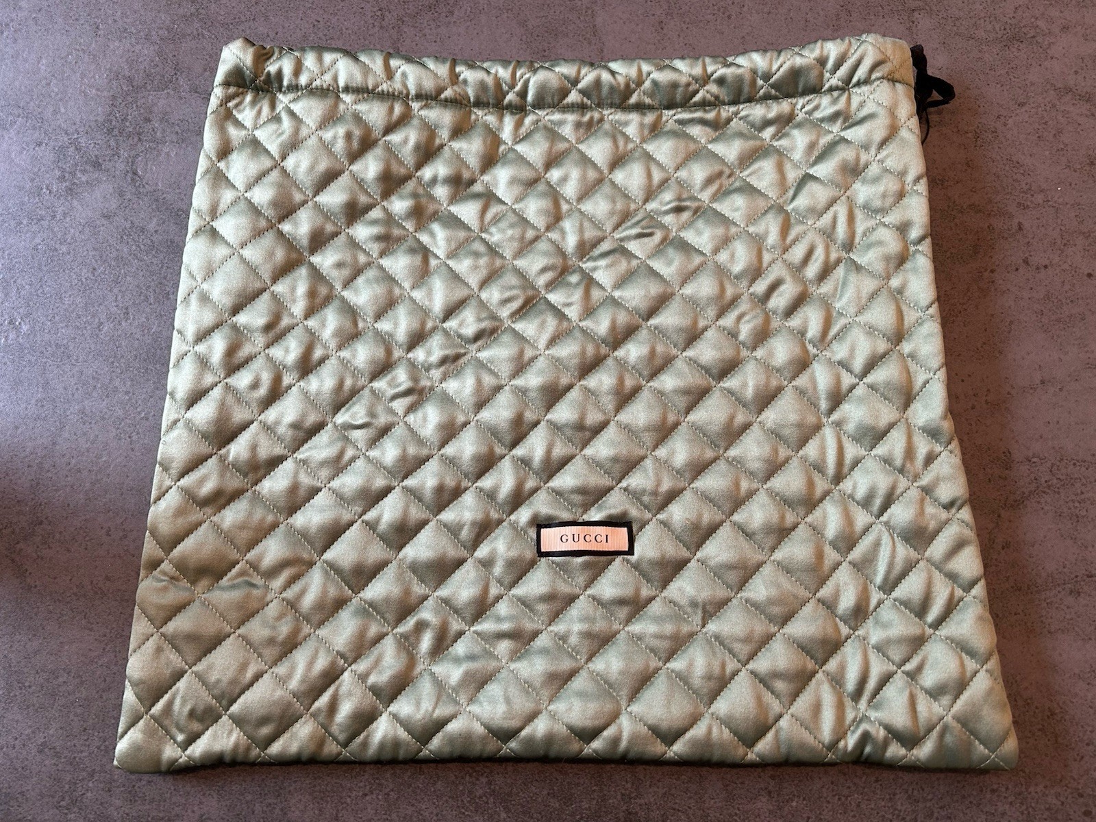 Gucci Padded Quilted Green Dust Bag 16 X 15 Inch Authentic