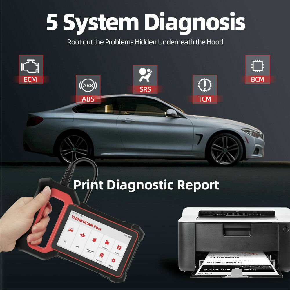 Thinkscan Plus S4 Car Scanner ECM SRS ABS TCM BCM Diagnostic Tool Code Reader