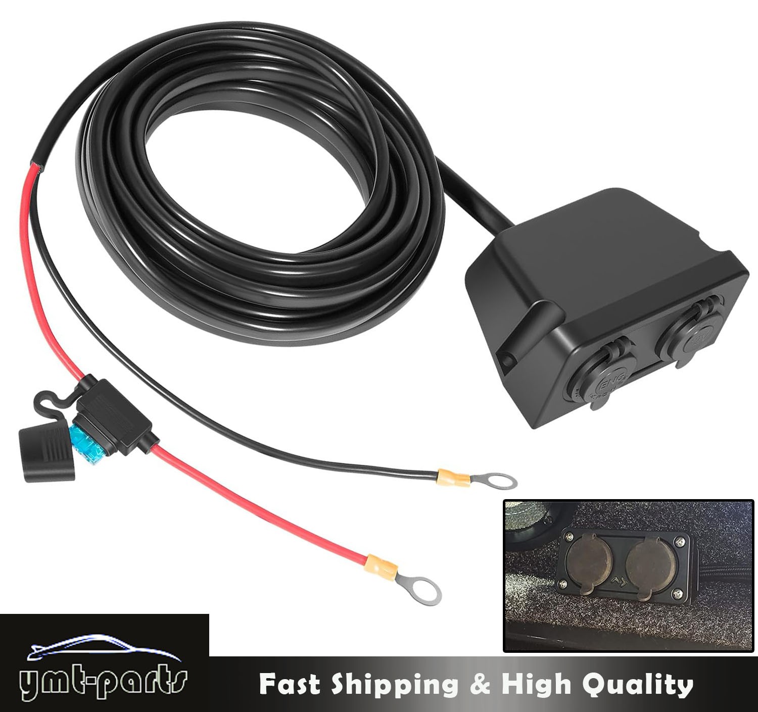 HWK-DC DC Hardwiring Kit 10AWG Wiring Cable Fit Dometic RV/Vehicle Power Supply