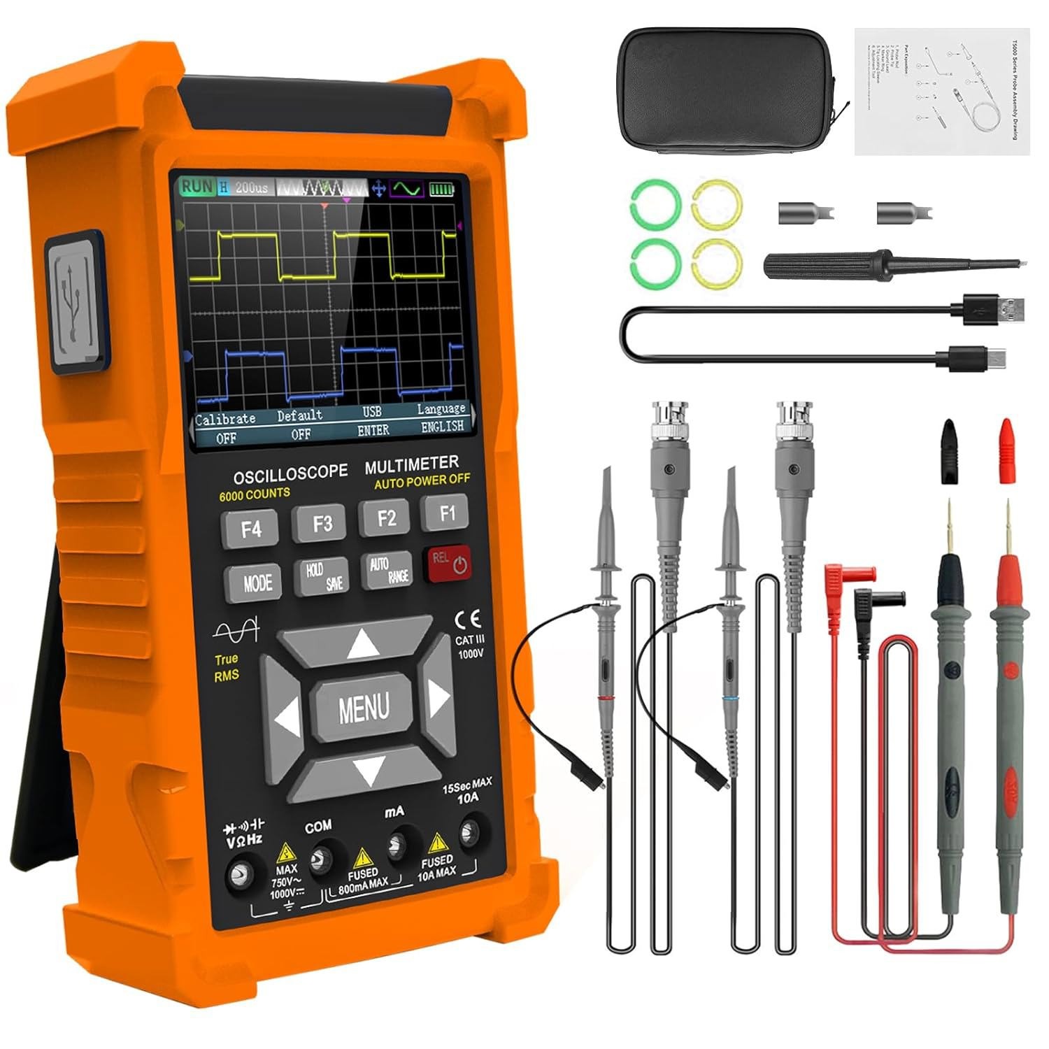 Handheld Digital Oscilloscope Multimeter Signal Generator 2CH 50MHZ Bandwidth