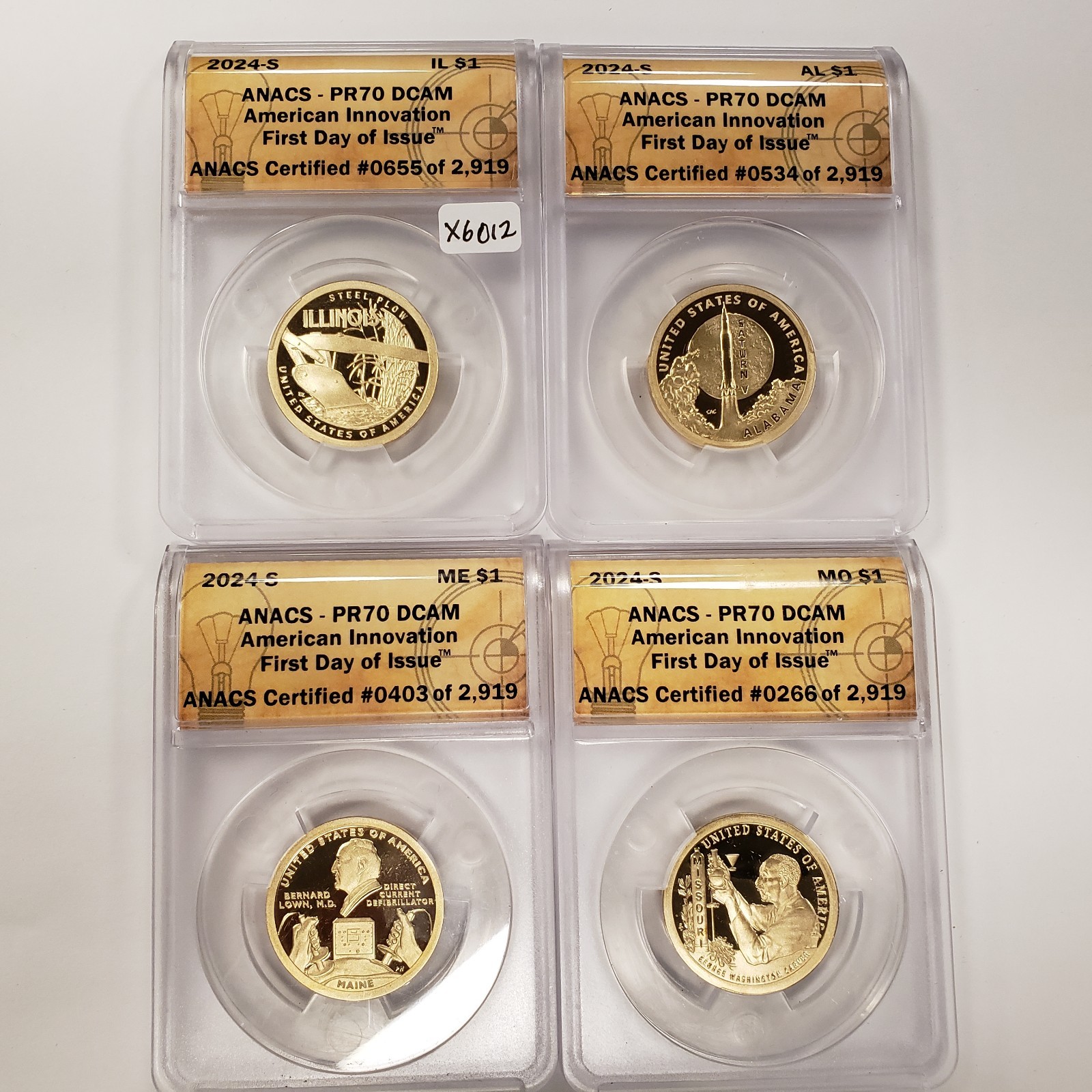2024-S $1 American Innovation 4 Coin Set - ANACS PR 70 DCAM - SKU-X6012
