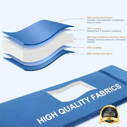 Self Inflating Sleeping Pad for Camping 3.1" Ultra-Thick Memory Foam Camping