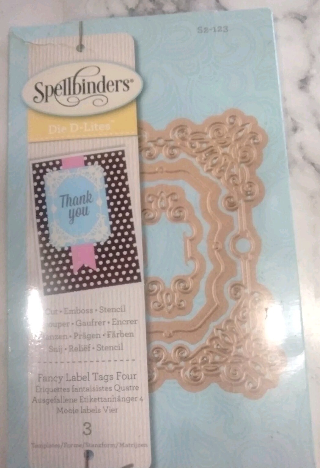 Spellbinders Fancy Label Tags Four S2-123 (3 Templates)