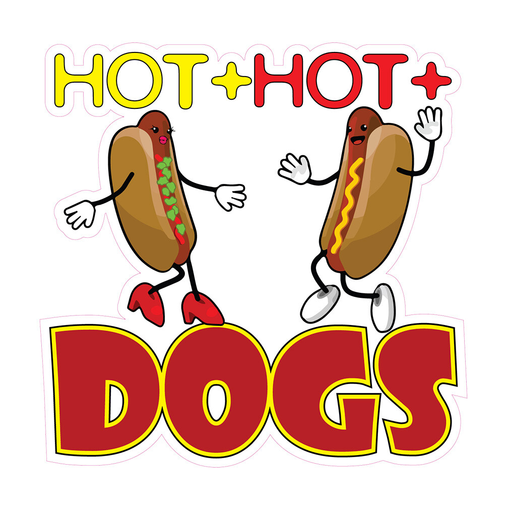 Food Truck Decals Hot+Hot+ Dogs Restaurant & Food Concession Concession Sign Red