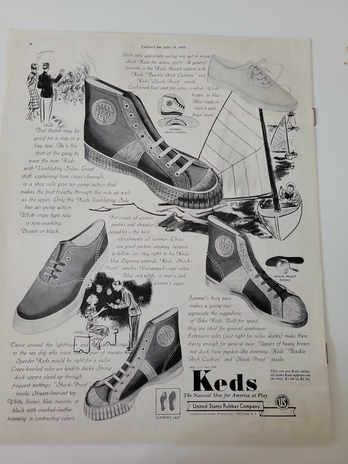1937 boys girls KEDS athletic  sneakers tennis shoes vintage fashion ad