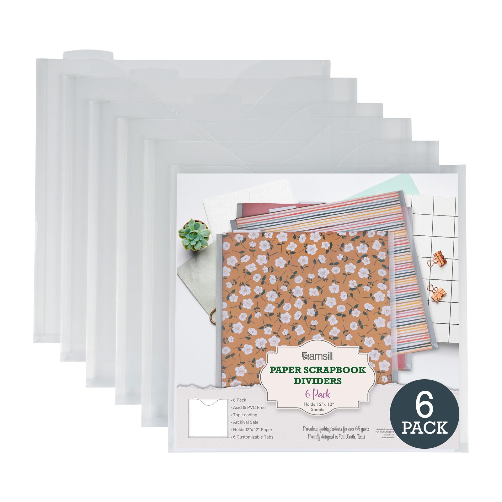 Scrapbook Storage Organizer Folders 12x12 Inch, 12 Pack, Paper Files with Cus...