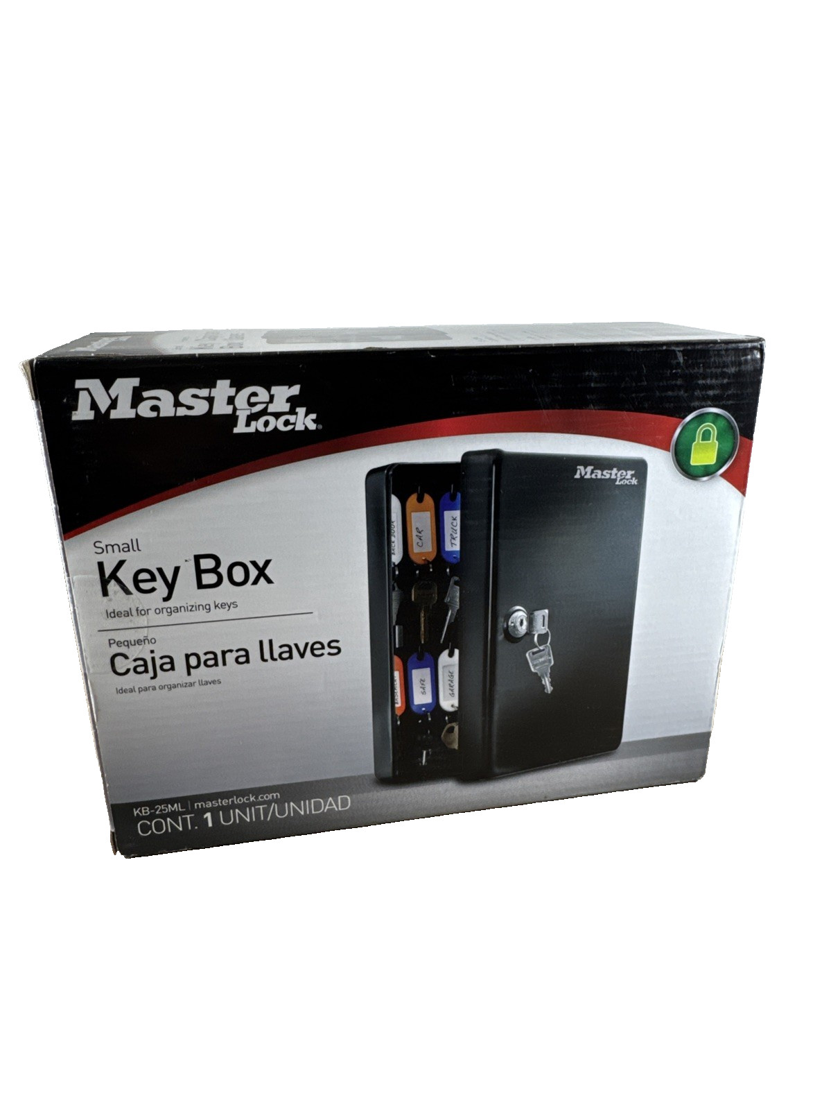 Master Lock Small Key Box KB-25ML Residential Keyed Wall Safe Storage Compact