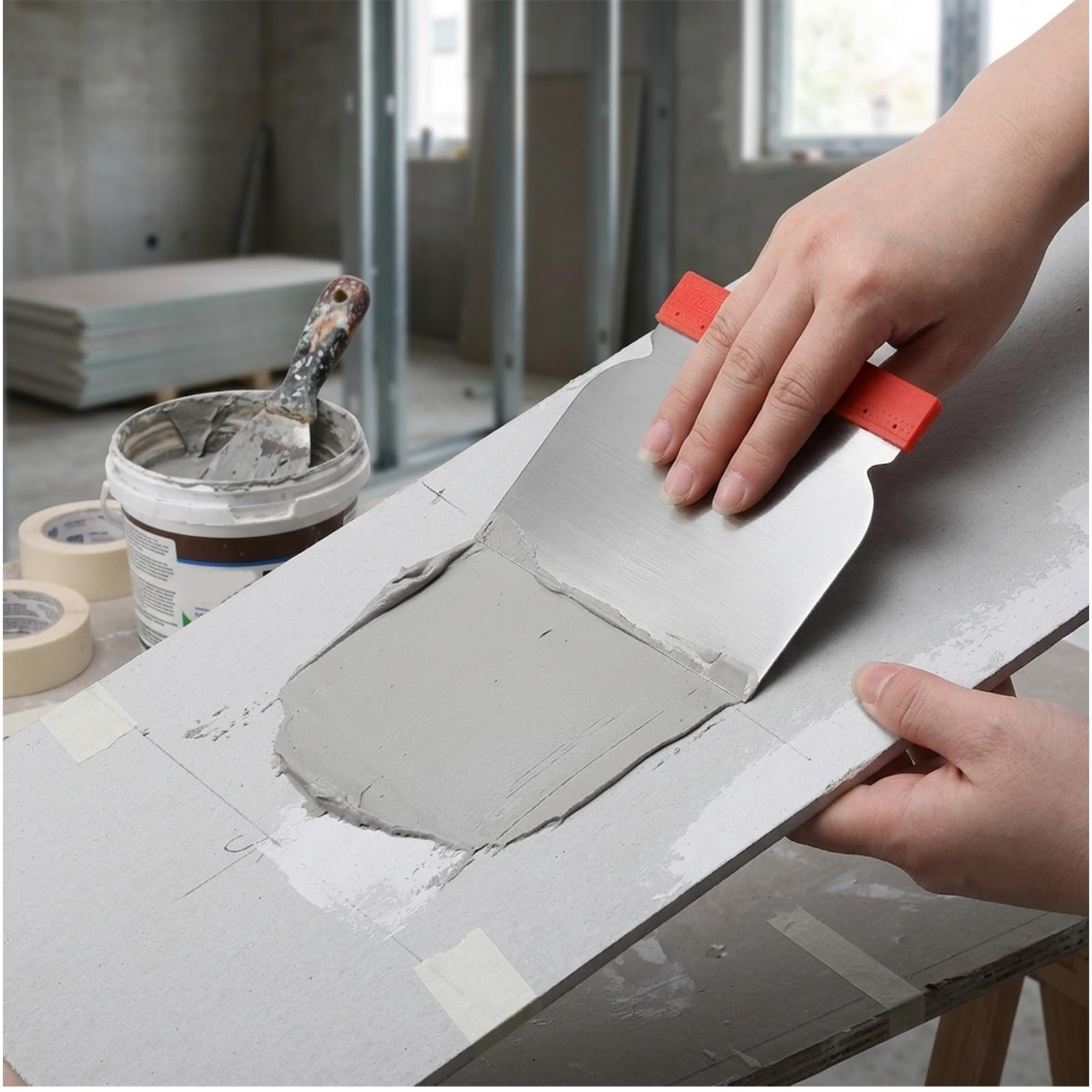 4Pcs Stainless Steel Putty Knife Set - Multi-Purpose Scraper Tools