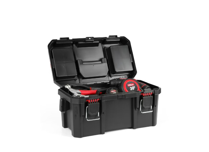 Hyper Tough 16-Inch Toolbox – Heavy-Duty Resin Storage with Padlock Security