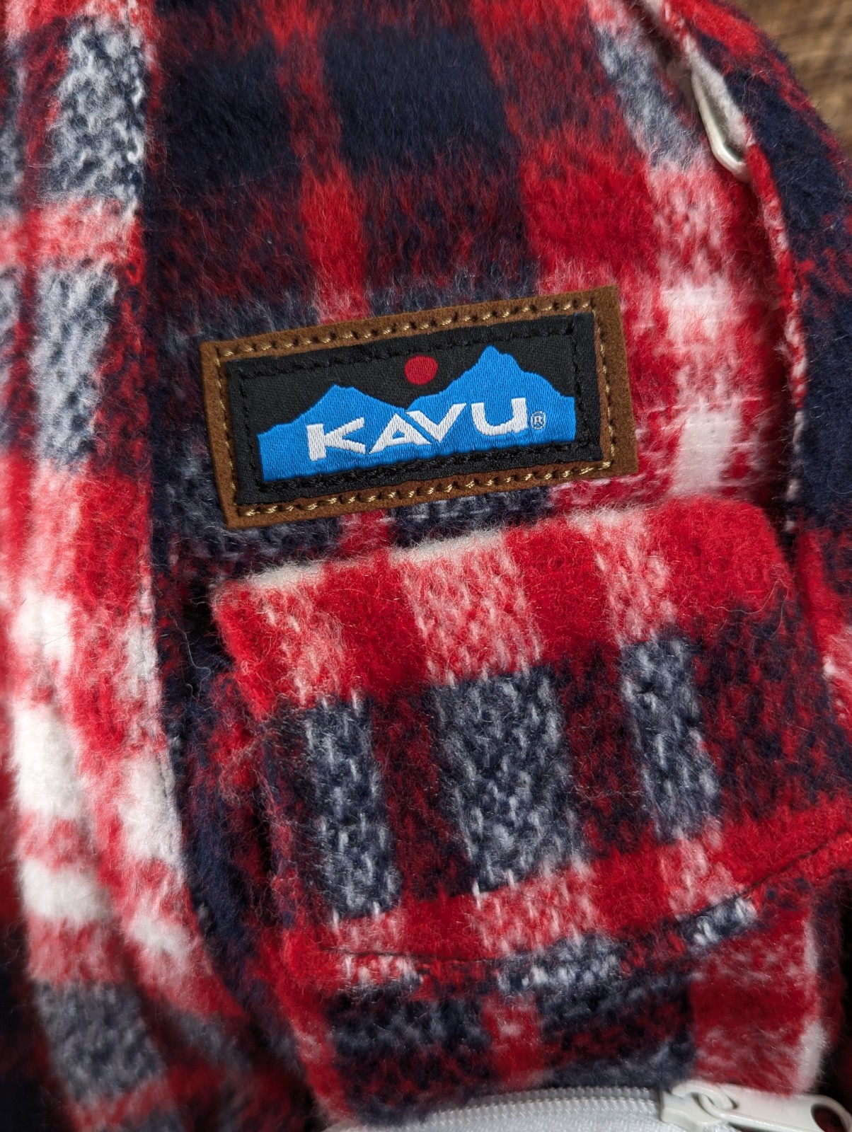 Kavu Rope Sling Plaid Fleece Bag Backpack