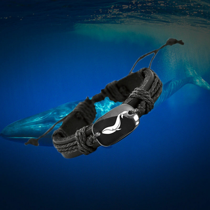 Wholesale 50 Pieces Whale Leather Adjustable Bracelet