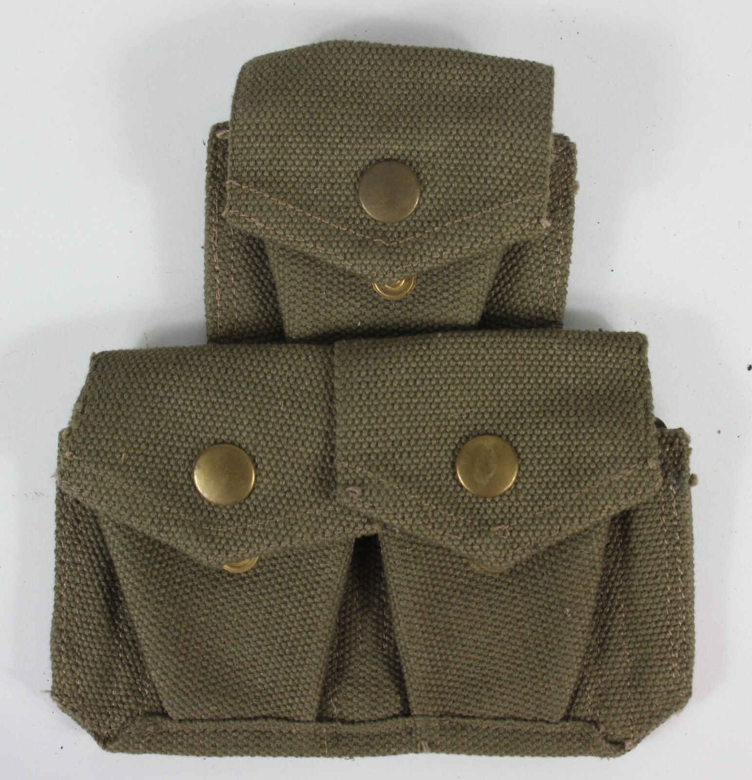 Genuine Surplus Italian Army Triple Webbing Pouch Vintage Canvas Grade1