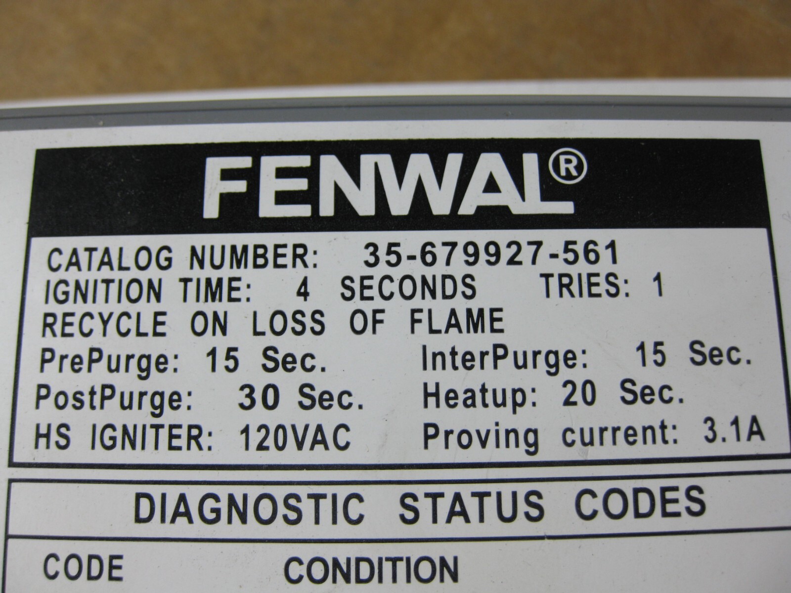 Fenwal 35-679927-561 Ignition Control Module
