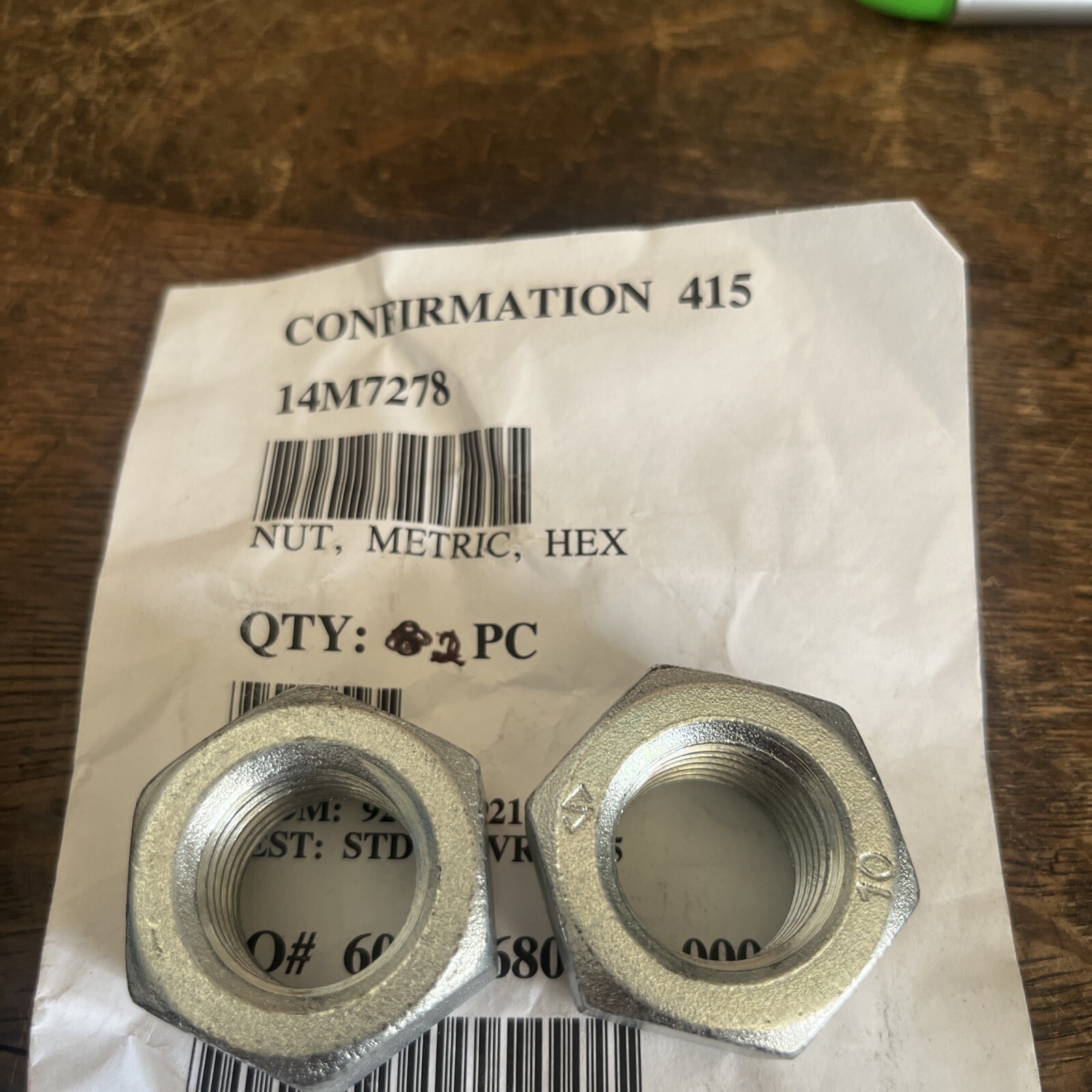 2 NOS John Deere OEM Metric NUTS 14M7278